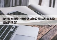 红杉资本投资了哪些区块链公司[红杉资本投资过的项目]