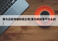 算力云区块链科技公司[算力科技是干什么的]